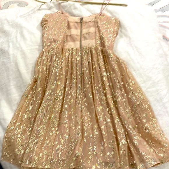 ERIN FETHERSTON pale pink and gold strapless special occasion dress. Size 0. - Picture 3 of 3
